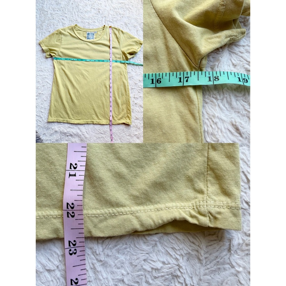 Jungmaven Hemp Organic Cotton Blend Crew Neck T-Shirt Lime Green Yellow XS Tee - Picture 5 of 11